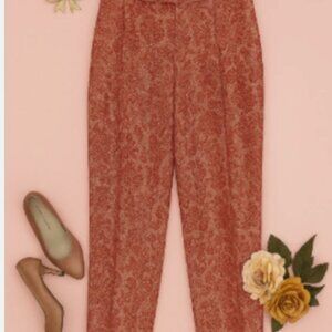 Vtge Parisian Pants Designer Elena Riccioni Jaquard Made In France EU 44/US 12